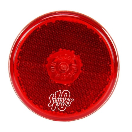 Truck-Lite Super 10, Incandescent, Red Round, 1 Bulb, Marker Clearance Light, Pc, Reflectorized, Pl-10, 12V 10208R3